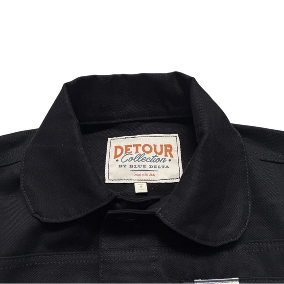 Delta Blue Black Canvas An American Original Mens Jacket Sz Small - Picture 3 of 8